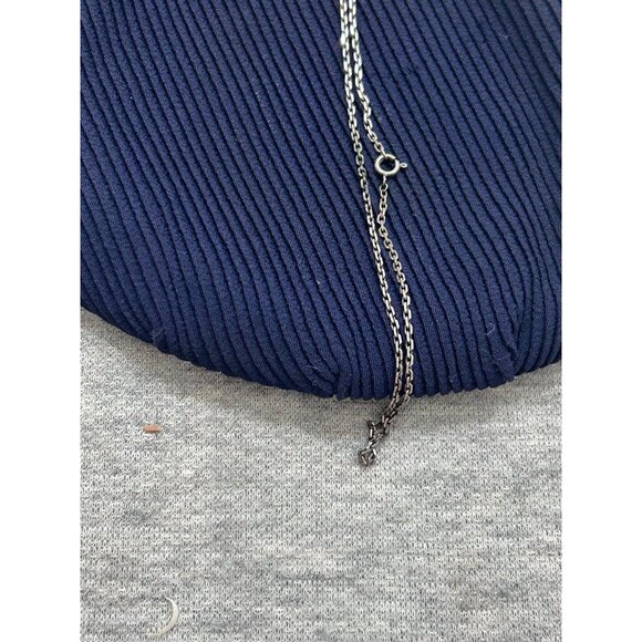 Vintage Women's Purse Clutch Metal Chain Navy Blue - Picture 3 of 5